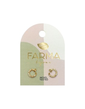Farma Bijoux Υποαλλεργικά Σκουλαρίκια Nail Earrings with zircon 11mm (BEG025)