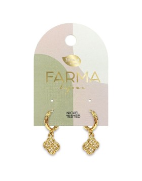 Farma Bijoux Υποαλλεργικά Σκουλαρίκια Van Hoops with zircon 12mm (BECZV02)