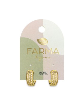 Υποαλλεργικά Σκουλαρίκια Adelaide hoops with zircon 14mm (BECG886) Farma Bijoux