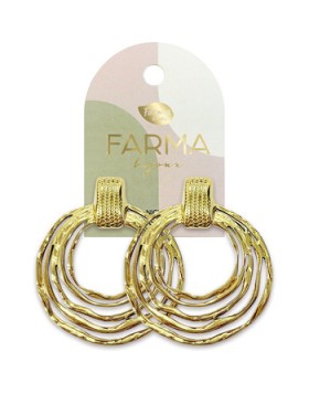 Farma Bijoux Υποαλλεργικά Σκουλαρίκια Concentric Hoop Earrings 42mm (BEG026)