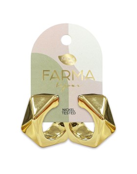 Υποαλλεργικά Σκουλαρίκια 7-triangle hoop earrings 24mm (BEWOW26) Farma Bijoux