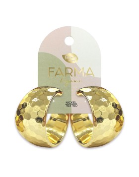 Farma Bijoux Υποαλλεργικά Σκουλαρίκια Mosaic Hoop Earrings 31mm (BEWOW25) 