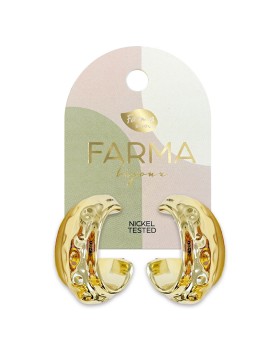 Υποαλλεργικά Σκουλαρίκια Central gold hoop earrings 24mm (BEWOW27) Farma Bijoux
