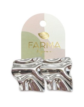 Farma Bijoux Υποαλλεργικά Σκουλαρίκια Hammered Leaf Earrings 31mm (BES001) 
