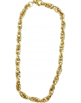 Farma Bijoux Υποαλλεργικό Κολιέ Gold Interlocking Chain Necklace 44mm (BE1CON)