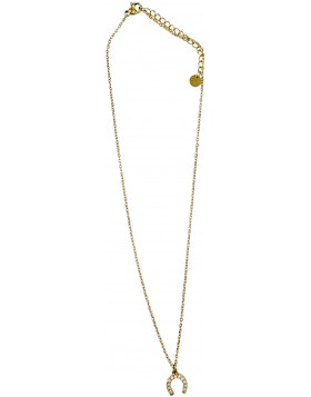 Υποαλλεργικό Κολιέ  Necklace with a horseshoe and crystals 40-45mm  (BE1FG01) Farma Bijoux