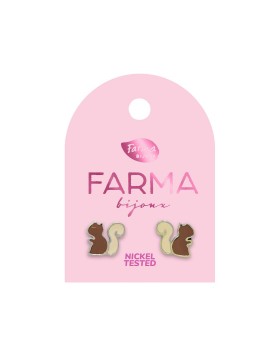 Υποαλλεργικά Σκουλαρίκια for Kids  Squirrels 8mm Silvered base (BEPS973) Farma Bijoux