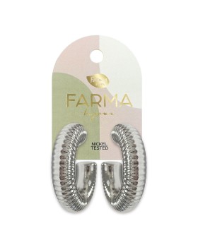 Farma Bijoux Υποαλλεργικά Σκουλαρίκια Spring hoop earrings 34mm (WOW28) 