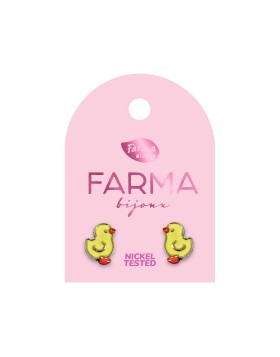 Υποαλλεργικά Σκουλαρίκια for Kids Little Ducks 8mm Silvered base (BEPS974) Farma Bijoux