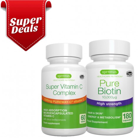 Σετ Συμπληρωμάτων Καθαρή Βιοτίνη & Super Vitamin C .