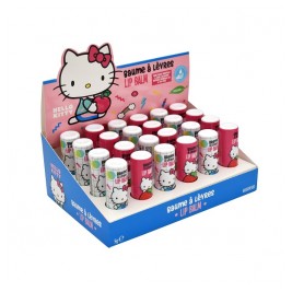Lip Balm με γεύσεις φράουλα και καραμέλα Hello Kitty 5g (Stand 24 τεμάχια)