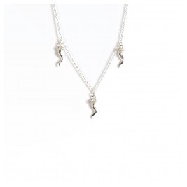 Υποαλλεργικό Κολιέ με τρία Ασημί Lucky Horns  (BE1S3C) Farma Bijoux