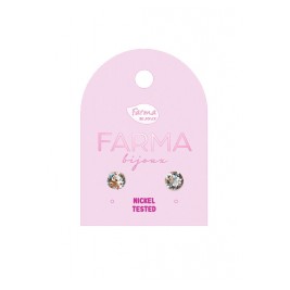 Farma Bijoux Υποαλλεργικά Παιδικά Σκουλαρίκια Κρύσταλλα Στρογγυλά 4.1mm (26C01)
