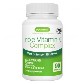 Τριπλό σύμπλεγμα βιταμίνης Κ 2700mcg 90Caps Igennus