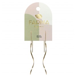 Υποαλλεργικά Σκουλαρίκια Saliscendi Gold Elica 100mm (BEG017) Farma Bijoux