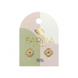 Υποαλλεργικά Σκουλαρίκια καρφωτά Van stud with zircon 11 mm (BEG028) Farma Bijoux