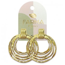 Farma Bijoux Υποαλλεργικά Σκουλαρίκια Concentric Hoop Earrings 42mm (BEG026)