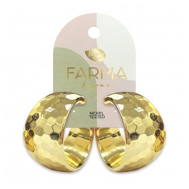 Farma Bijoux Υποαλλεργικά Σκουλαρίκια Mosaic Hoop Earrings 31mm (BEWOW25) 