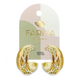 Farma Bijoux Υποαλλεργικά Σκουλαρίκια Central Gold Hoop Earrings 24mm (BEWOW27) 