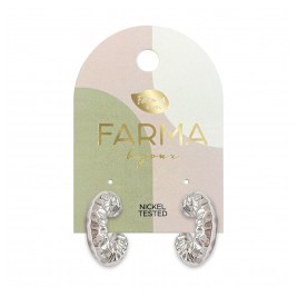 Farma Bijoux Υποαλλεργικά Σκουλαρίκια Little Hammered Hoops 15mm (BECS03) 