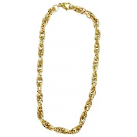 Υποαλλεργικό Κολιέ Gold interlocking chain necklace 44mm (BE1CON) Farma Bijoux