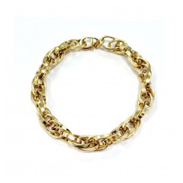 Farma Bijoux Υποαλλεργικό Βραχιόλι Gold Interlocking Chain Bracelet 19mm (BE2CON)