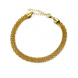 Farma Bijoux Υποαλλεργικό Βραχιόλι Flat gold bracelet 17-20mm (BE2MP) 