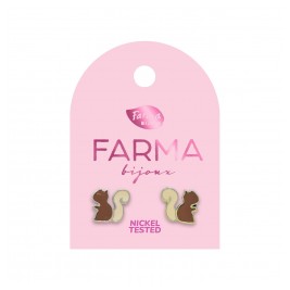 Farma Bijoux Υποαλλεργικά Σκουλαρίκια for Kids  Squirrels 8mm Silvered base (BEPS973) 