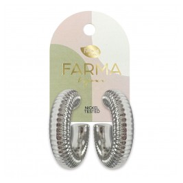 Farma Bijoux Υποαλλεργικά Σκουλαρίκια Spring hoop earrings 34mm (WOW28) 