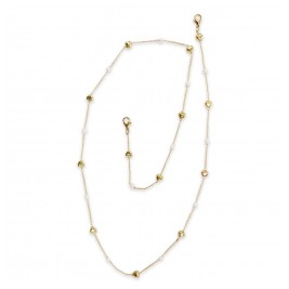 Farma Bijoux Αλυσίδα Γυαλιών με διακοσμητικές Πέρλες και Καρδιές