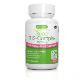 Super B12 Complex 1000mcg Μεθυλοκοβαλίνη Igennus 180 Παστίλιες