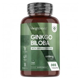 Ginkgo Biloba Siberian Ginseng 6600mg 365tabs WeightWorld
